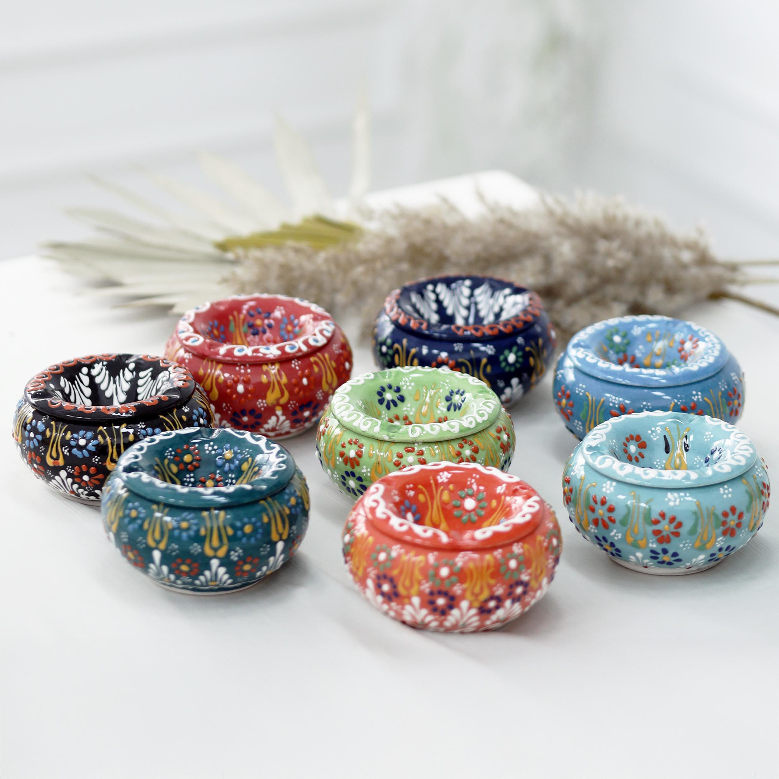 Ceramic Ashtray With Lid, Outdoor Cigar Ashtray, Smokeless Ashtray