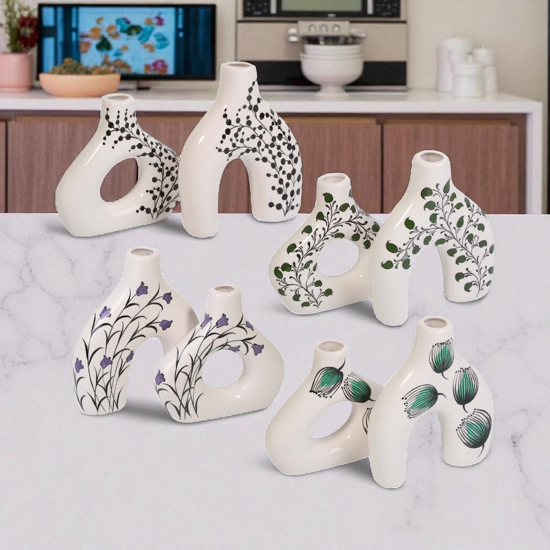Ceramic Decorative Vases, Floral Minimalist Collection Vase, Handmade ...