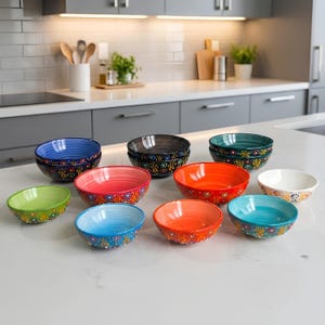 Handgemachte Keramikschale: Salat- & Obstschale, türkisches Dekor