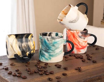 Marmurowe ceramiczne filiżanki do espresso: zestaw 5-uncjowych filiżanek do kawy po turecku