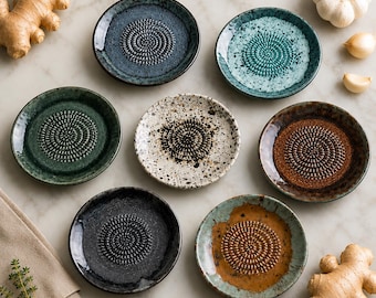 Ceramiczny talerz do tarki do czosnku, ręcznie robiony talerz do tarki do imbiru, 5-calowa ceramiczna tarka do czosnku, talerz do tarki do sera i czekolady, naczynie do przygotowywania potraw w kuchni