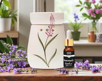 Handgemachter Keramikbrenner für ätherisches Öl, Porzellan-Aromatherapie-Diffusor, Kerzenwachswärmer, Wohndekor-Geschenk, natürlicher Duftölwärmer
