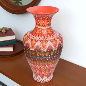 Ceramic Decorative Vase, Cinnamon Bloom Vase, Vase for Living Room Corner, Handmade Ceramic Vase, Unique Vase for Home Decor, Gift Idea