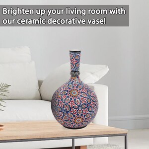 Ceramic Decorative Vase, Persian Mosaic Vase, Handmade Ceramic Vase, Vase for Living Room Decor, Ceramic Handmade Vase, Artistic Home Vase