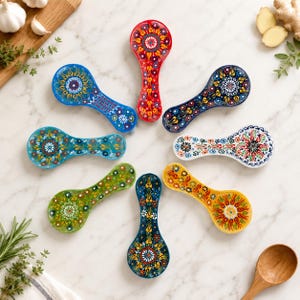 Ceramic Spoon Rest, Handmade Ceramic Spoon Holder, Ladle Rest, Decorative Spoon Rests, Ceramic Utensil Rest, Spoon Holders for Kitchen Decor