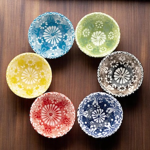 Handmade Ceramic Bowls, 3.5 Oz Prep Bowls, Set of 6 Small Handmade Dishes, Spice and Sauce Bowls, Breakfast Bowls Set Gift for Kitchen Decor