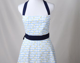 The Chicks and the Eggs Light Blue Full Apron