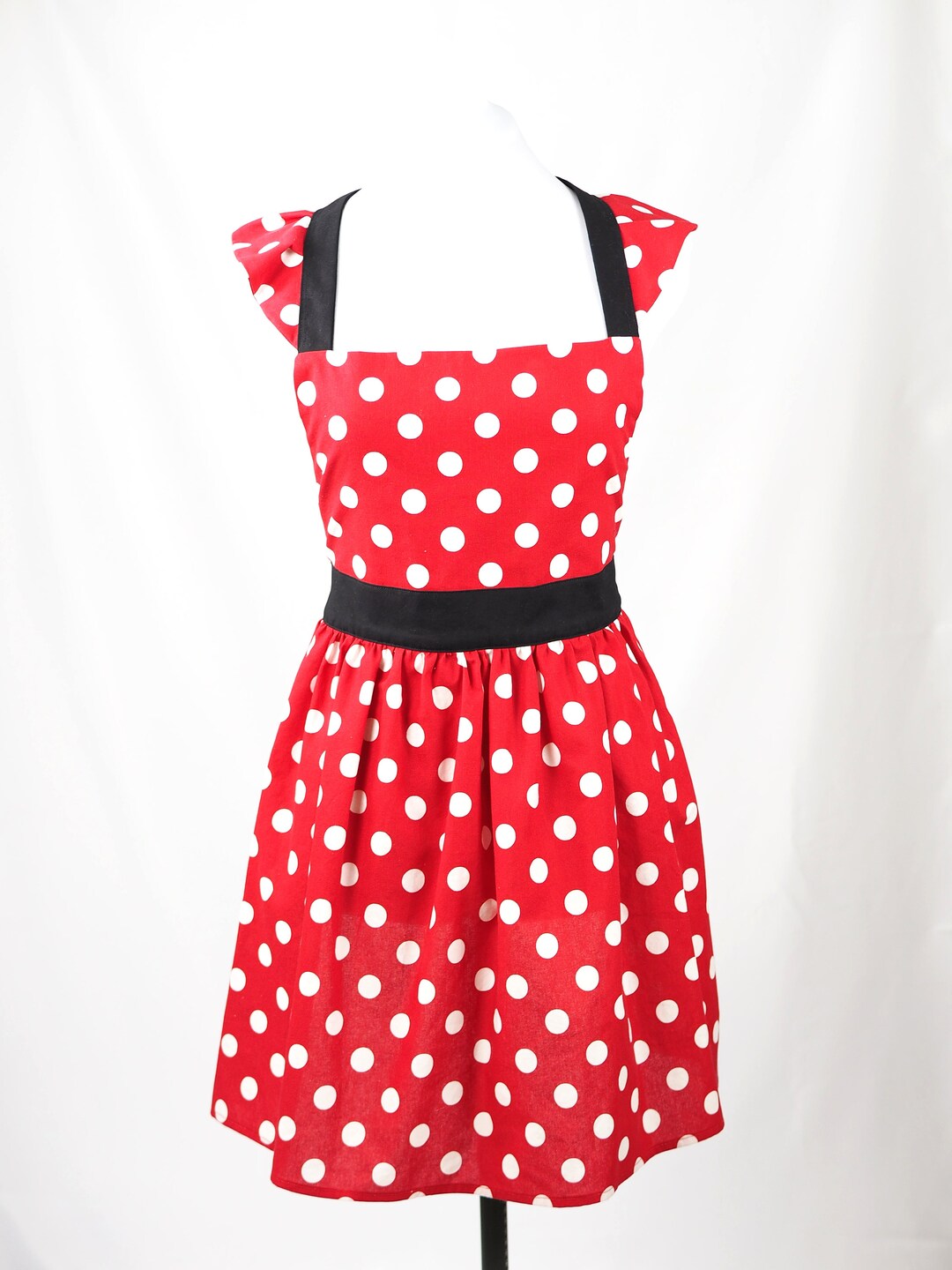 Red and White Polka Dot Minnie Apron MADE TO ORDER Kitchen - Etsy
