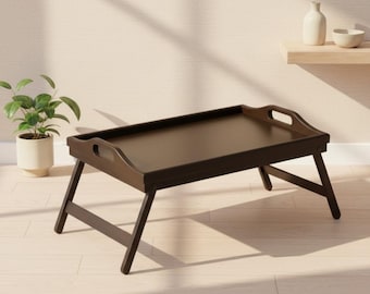 Klappbarer Frühstückstisch aus Holz – Laptoptisch für Sofa & Bett, Beistelltisch, Balkontisch, faltbarer Couchtisch, minimalistisch