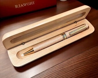 Holz Stift Set mit Etui – Ahorn (Klenowald) Walnuss – Eleganter Premium Schreibstift – Geschenkidee für Büro & Home Office