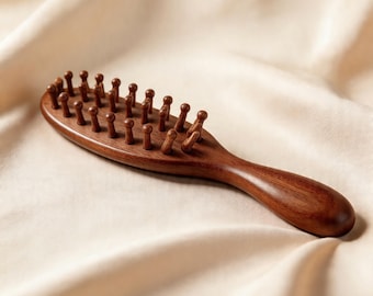 Holz Massagebürste Anti-Cellulite – Trockenbürste für Körperpflege, Lymphdrainage Bürste, Natur Holz, Wellness & Spa