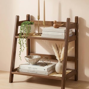 Holz Leiterregal | Handgemachtes Holzregal | Estilo minimalista e real em estilo escandinavo | Deko & Bucherregal