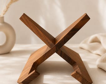Holzständer aus massivem Erlenholz – Faltbare Buch-Tablet-Halterung – Kochbuchständer aus Holz, Rezeptbuch