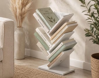 Holz Bücherregal für den Schreibtisch – Platzsparender Buchorganizer für Büro, Schule & Home Office