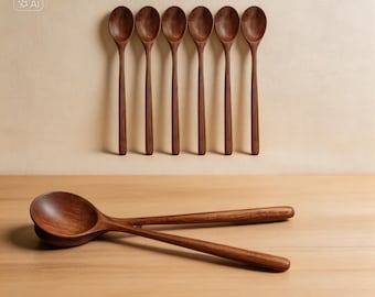 Küchenlöffel Set 6 Stück aus Naturholz – Nachhaltig & Schonend für Pfannen
