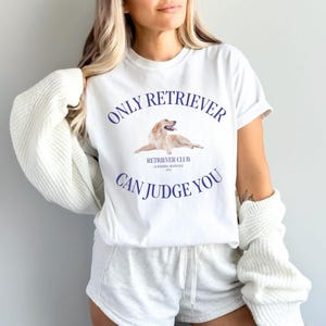 Comfort Cotton French Elegant Playful Dog Tee, Funny Cartoon Shirt for Retriever Lovers, Perfect Gift for Pet Owners, Summer White Class Top