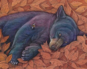 Sleeping Bear Art Card: "A Moment of Rest" by Lisa Ferguson