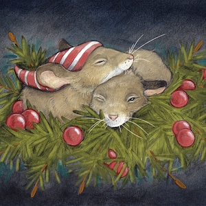 Not A Creature Was Stirring.....Blank Christmas Card...Canadian Christmas Card...Canada....Cute Mice