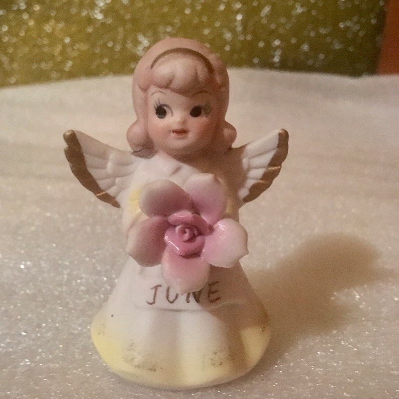 YOUR CHOICE Of 6 Vintage Hand Painted Month Birthday Girl Angel Figurines.