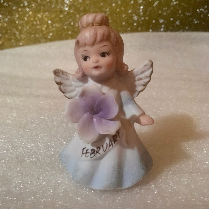 YOUR CHOICE Of 6 Vintage Hand Painted Month Birthday Girl Angel Figurines.