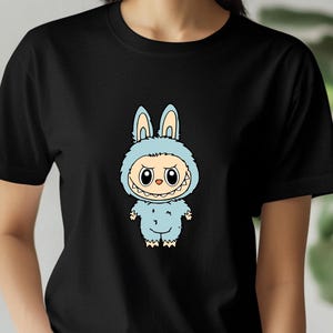 Labubu Inspired T-Shirt, Creepy Cute Plush Doll Tee, Viral Toy Graphic, Funny Horror Aesthetic Tee, Weirdcore Kawaii Shirt