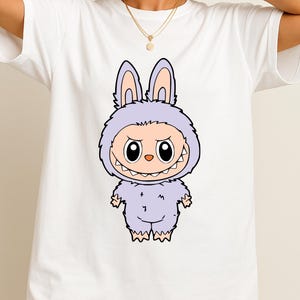Labubu Inspired T-Shirt, Creepy Cute Plush Doll Tee, Viral Toy Graphic, Weirdcore Kawaii Shirt, Funny Horror Aesthetic Tee