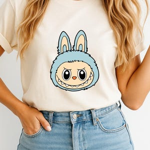 Creepy Cute Plush Doll Tee, Viral Toy Graphic, Weirdcore Kawaii Shirt, Funny Horror Aesthetic Tee, Labubu Inspired T-Shirt