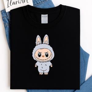 Labubu Inspired T-Shirt, Creepy Cute Plush Doll Tee, Viral Toy Graphic, Weirdcore Kawaii Shirt, Funny Horror Aesthetic Tee