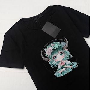 Taurus kawaii yami t-shirt, pastel goth astrology shirt, cute zodiac tee gift, dark aesthetic Taurus sign shirt