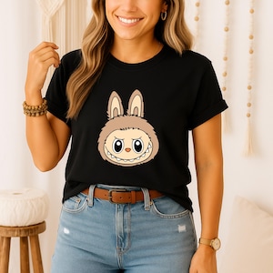 Aesthetic Tee, Labubu Inspired T-Shirt, Creepy Cute Plush Doll Tee, Viral Toy Graphic, Weirdcore Kawaii Shirt, Funny Horror