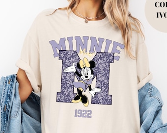 Vintage Minnie Mouse T-Shirt , 1922 Disney Graphic Tee , Cute Oversized Ivory Shirt , Retro Cartoon Character Top , Gift for Disney Fans