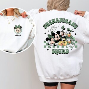 St. Patrick's Day Disney Sweatshirt, Shenanigans Squad Shirt, Personalized Mickey Minnie St Patty Toddler, Family Matching St Patricks Day