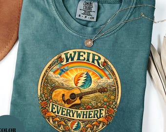 ボブ・ウィアー コンフォートカラーズ® Tシャツ、グレイトフル・デッド風シャツ、ボビー・ウィアーファンへのギフト、ジャスト・キープ・トラック・ボブ・ウィアー シャツ、ウィアー・エブリウェア