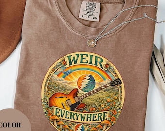 Bob Weir Inspired Strat Style Shirt, Comfort Colors® Rock Tee, Grateful Dead Rhythm Guitar Vibe, Dead &Company Fan Gift, Weir Everywhere Tee