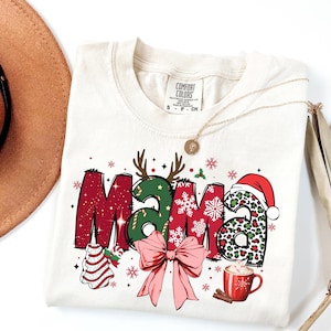 Christmas Mama Comfort Colors Shirt: Festive Holiday Graphic Tee