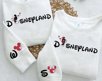 Anpassade Disneyland-partröjor, matchande Musse och Mimmi man och fru-tröjor, personlig Disney-familjeresa, alla hjärtans dag