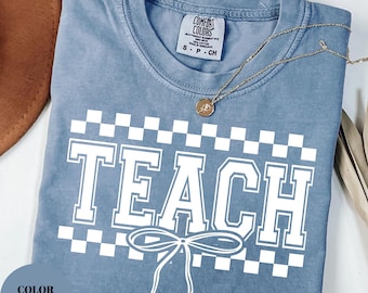Camisa de profesor a cuadros con colores cómodos: camiseta retro para enseñar