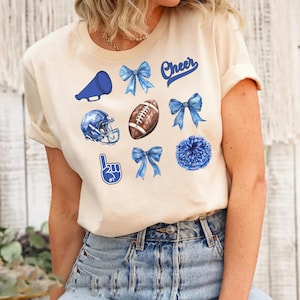 Kinder T-Shirt, süßes Fußball-T-Shirt, Cheer Maskottchen-T-Shirt für Mädchen und Frauen, Coquette Bow Fußball-Team-T-Shirt, Schulanfang-Hemd