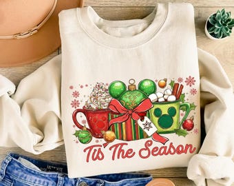 Tis The Season Christmas Disney Sweater, Disney Shirt, Disney Fall Shirt,  Disney Christmas Shirt, Mickey christmas Shirt