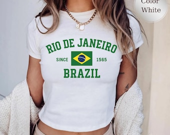 Maglietta per neonati Rio de Janeiro: Top corto con orgoglio brasiliano retrò