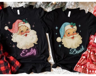 Benutzerdefinierte Retro Santa Kleinkind Sweatshirt, benutzerdefinierte Name Kinder T-Shirt, benutzerdefinierte Name Shirt, Weihnachten Santa Shirt, Weihnachten Kleinkind Shirt