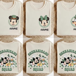 St. Patrick's Day Disney Shirt, Shenanigans Squad Shirt, Personalized Mickey Minnie St Patty Tee, Disney Family Matching St Patricks Day