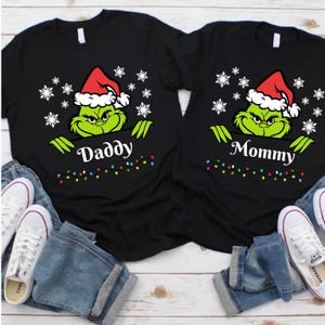 T-shirt de Noël personnalisé pour la famille Grinch : chemises d'équipe assorties
