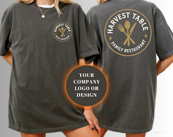 Custom Company Logo Comfort Colors T-Shirt: Double-Sided Print Tee