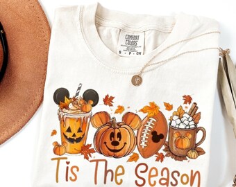 Comfort Colors® Tis The Season Disney Shirt, Disney Fall Shirt, Disney Pumpkin Shirt, Mickey Autumn Shirt, Pumpkin Season Shirt
