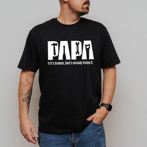 Zabawna koszulka urodzinowa Papa, koszulka Fixer of Things, koszulka Papa Tools, koszulka Papa, koszulka Papa can fix it tool box, koszulka na Dzień Ojca, prezent dla Papa
