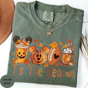 Comfort Colors® Tis The Season Disney Shirt, Disney Fall Shirt, Disney Pumpkin Shirt, Mickey Autumn Shirt, Pumpkin Season Shirt