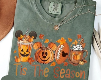 Comfort Colors® Tis The Season Disney Shirt, Disney Fall Shirt, Disney Pumpkin Shirt, Mickey Autumn Shirt, Pumpkin Season Shirt