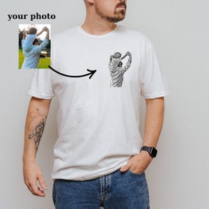 Custom Photo Shirt For Dad, Fathers Day Gifts, Father&#39;s Day Shirt, Personalized Dad Portrait Shirt, Dad Birthday Gifts, Gift for Husband