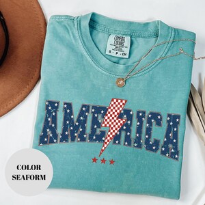 Comfort Colors 4th of July T-Shirt: American Flag Graphic Tee